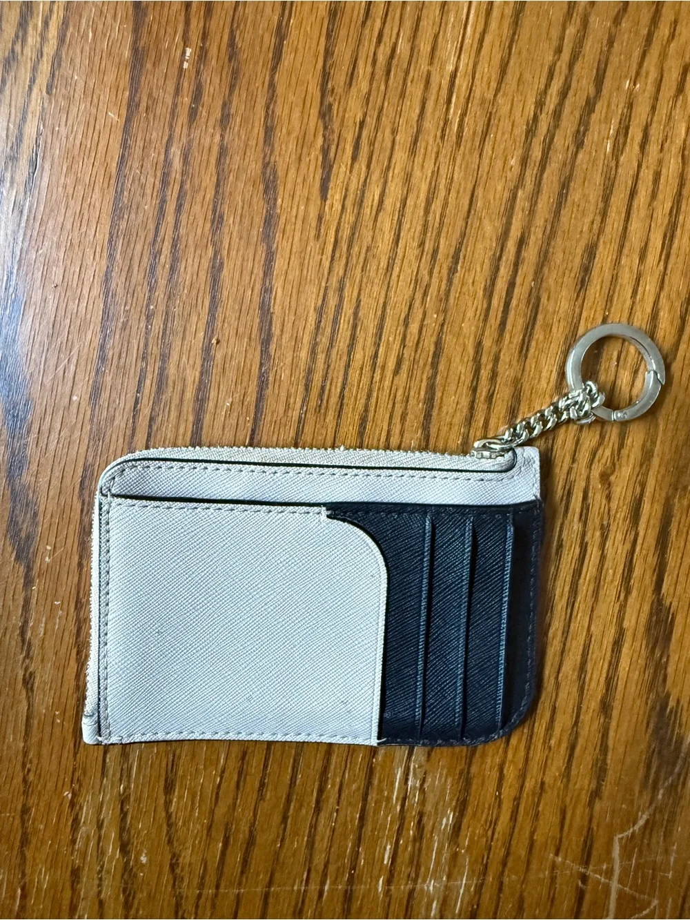 kate spade New York Cream Cardholder Keychain with Gold Logo